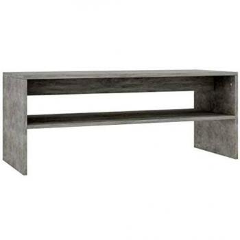 vidaXL Mesa de centro de aglomerado gris hormigón 100x40x40 cm