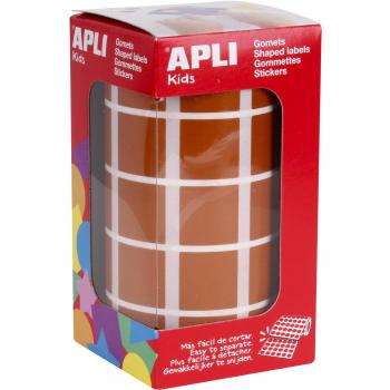 Apli Gomets Cuadrados Marrones 20x20mm Rollo de 59 Hojas Pretroqueladas con 1770 Etiquetas Adhesivas Base Agua Materiales Reciclables Cumple Normas