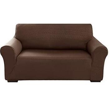 Amazon Brand - Umi Fundas para Sofa 2 Piezas Funda Sofa Moderna Protectora Elasticas Ajustable Suave Chocolate
