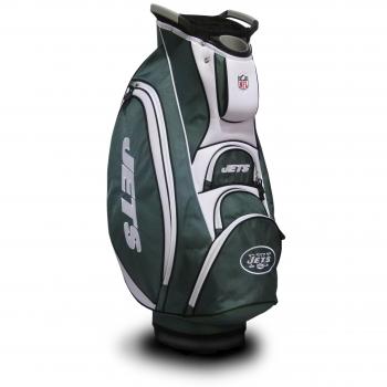 Team Golf NFL New York Jets Victory Golf Cart Bag, 10-way Top with Integrated Dual Handle & External Putter Well, Cooler Pocket, Padded Strap, Umbrella Holder & Removable Rain Hood