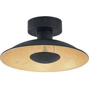 Lindby Narisara lámpara de techo moderna en negro y oro, 20 cm, hecha de metal, para salón y comedor, con 1 llama G9