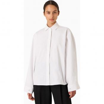 Emporio Armani Oversize Cotton Shirt - Solid White - Size: S / 42 IT / 6 US