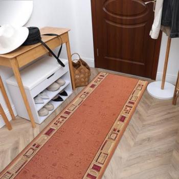 Alfombra de pasillo RUGSX Jena color cobre antideslizante 100x380 cm