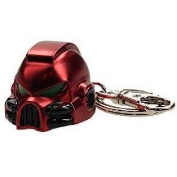 Warhammer 40K Metal Keychain Space Marine MKVII Helmet Blood Angels