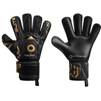 Guantes de Portero Elite Sport Black Real 10 - Patrón 3D, látex de 5 mm, espuma de espalda reforzada, control de pelota, agarre