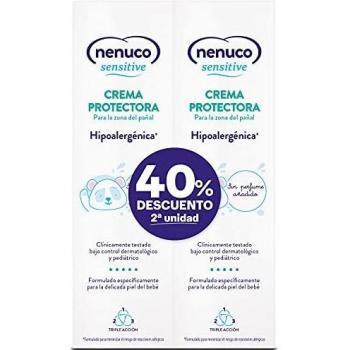 Nenuco - Sensitive crema protectora para la zona del pañal, hipoalergenica y sin perfumes añadidos, duplo pack 2x100ml