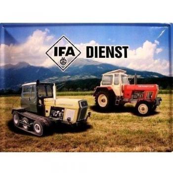 Vereinigte porzellanwerke IFA Servicio progreso 300 GB y ZT 300 tractor DDR diseño de placa de chapa metálica Metal Tin Sign 30 x 40 cm