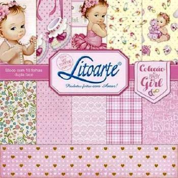Papel Scrap LITOARTE BEBÉ NIÑA 12x12 18 UD