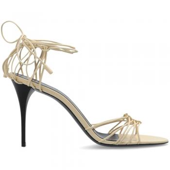 Saint Laurent Women's Babylone Leather Sandals in Beige | Size 41 | 785706AADF01543