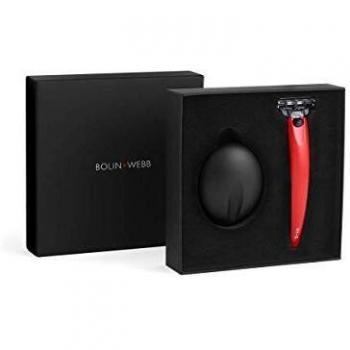 Bolin Webb R1-S Monza Red Razor and Stand, Gillette Mach 3 Blade
