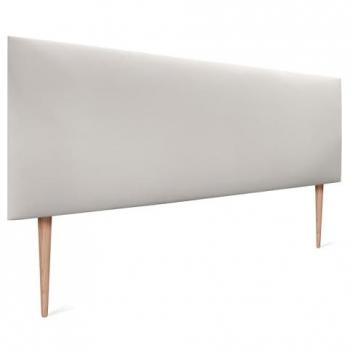 Cabecero Tapizado de Polipiel AQUALINE Liso Blanco Hueso con Patas 145x105 cm para Camas 120/135/140
