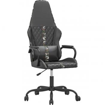 Silla de juego de piel sintética negra y camuflaje vidaXL