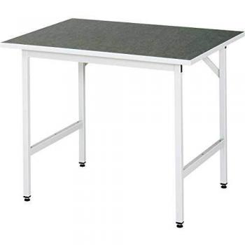 Mesa de trabajo regulable en altura RAU, 1000x800mm, Linóleo, capacidad hasta 300 kg