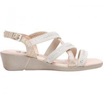 Sandalias 24Hrs para Mujer en Color Beige - Cómodas y Modernas, Piel Cuna Relax Crema-Adriamet Jazmín