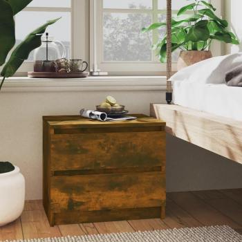 Mesita de noche Smoke Oak 50x39x43,5 cm Madera multicapa