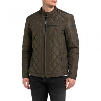 Chaqueta Replay acolchada con bolsillos con cremallera, tamaño L - hombre - color oliva