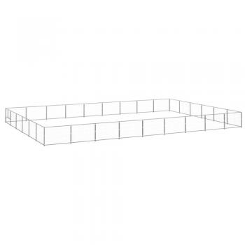 vidaXL Dog Kennel Silver 54 m² Steel