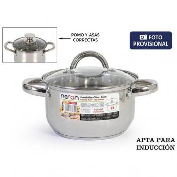 Cacerola Quttin New Neron 18cm 3L Acero Inoxidable para Inducción con Tapa