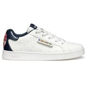 Geox J46LSA Eclyper White/Navy - Deportivas para niño, color blanco y azul marino, talla 39 EU