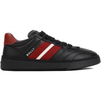 Bally Men's Rebby Leather Low-Top Sneakers in Black | Size 39 | MSK08YVT179 Color I9C4