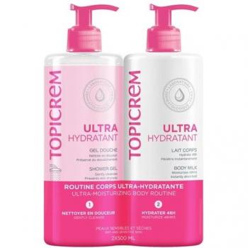 Topicrem Leche Ultra-Hidratante Corporal + Gel de Ducha Set 2x500ml