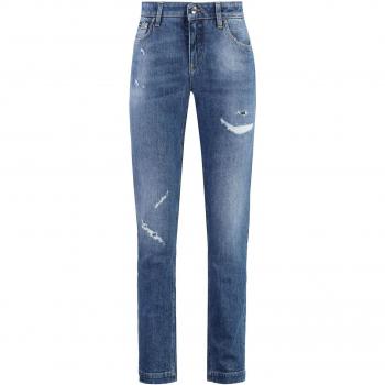 Dolce & Gabbana Women's Stretch Cotton Skinny Jeans in Denim | Size 42 | Color S9001