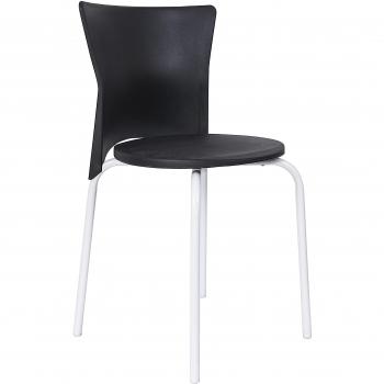 Silla LUC de plástico apilable y desmontable, Negra