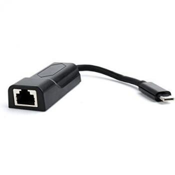 Gembird A-CM-LAN-01 USB-C Gigabit Ethernet Adapter, Black