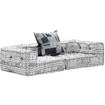 vidaXL Sofá cama modular de 2 plazas tela gris