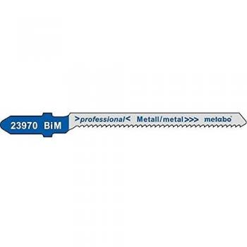 Metabo 623970000 623970000-Blister de 5 Hojas de Sierra de calar para Metal: Acero 1,5-4 mm Cortes curvos/Fres, Ond. BiM 57 mm