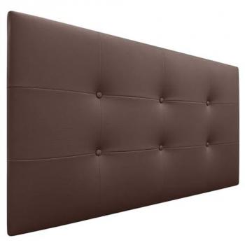 Cabecero Acolchado Capitone de Polipiel Chocolate 90x60cm con 8cm de Grosor para Camas 70/80/90