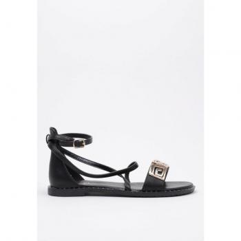 Sandalia Plana Krack Core NAXOS 36 Negro Mujer