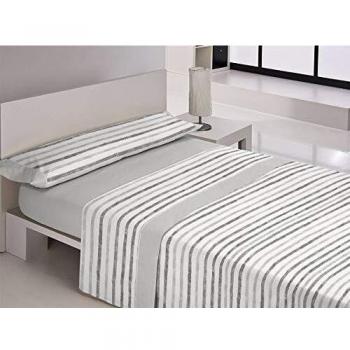 JAVIER LARRAINZAR - Juego de sábanas BLANES Cama 135 - Color Gris