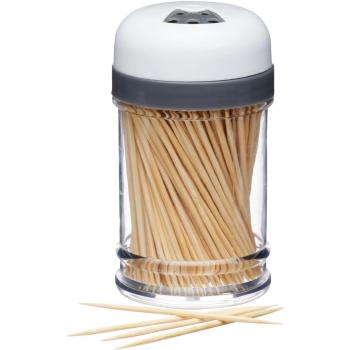 Kitchencraft palillos/palillos de cóctel, con recipiente de almacenamiento de madera, Natural, Pack de 180