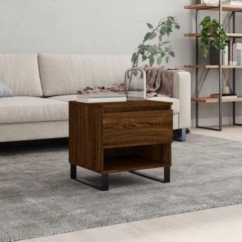 Mesa de centro de madera multicapa de roble marrón 50x46x50 cm