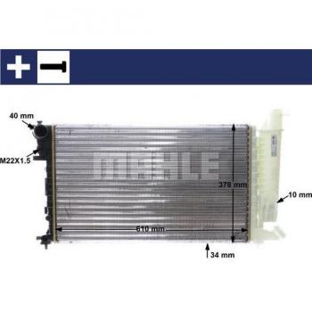 Radiador de refrigeración del motor MAHLE ORIGINAL CR 167 000S para PEUGEOT y CITROËN
