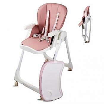 Trona Evolutiva Plegable con Ruedas y Bandeja Extraíble Rosa Simba Mobiclinic®