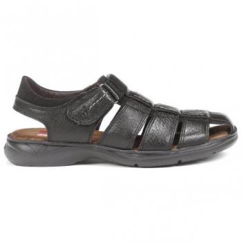 Fluchos F0533 Sandalia Plana Hombre Negro, Talla 39, Color Negro