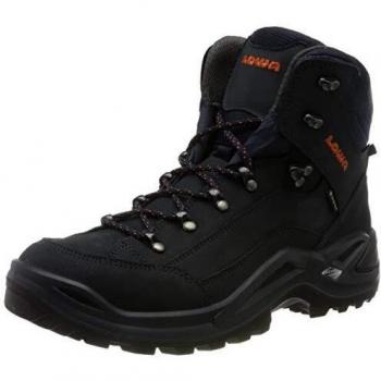 Lowa Renegade GTX Mid Men's Hiking Boots - Nubuck Leather, Navy Orange