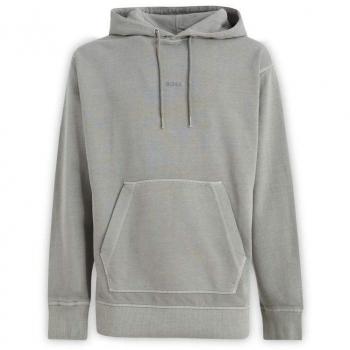 Hugo Boss Grey Cotton Logo Details Hooded Sweatshirt - XL