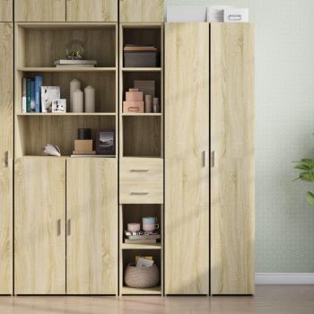 Aparador de madera multicapa roble Sonoma 30x42,5x185 cm marrón