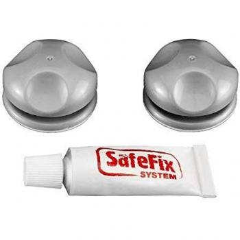 Metaltex Juego 2 Soportes Eureka C/Peg. SAFEFIX, Negro, 4 cm