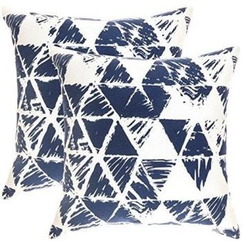 TreeWool, algodón suave lienzo Triang geométrico Accent manta decorativa fundas de almohada