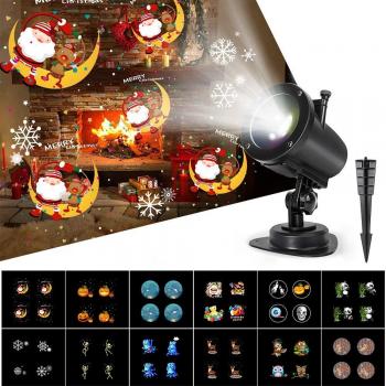 Luces Proyector Navidad LED, 14 Diapositivas Dinámicos Efecto de Luces Proyección, IP65 Impermeable 6H temporizador Lámpara Proyección para Christmas Fiesta Cumpleaños regalo de niños