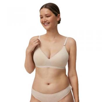 Ysabel Mora Sujetador sin aro push-up de algodón orgánico Beige