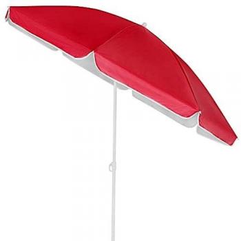 Parasol de jardín rojo 180cm con función inclinable y protección UV50