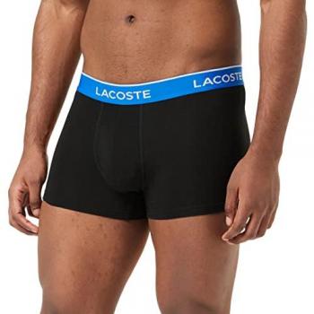 Lacoste Men's 3 Pack Boxer Shorts - Black/Black/Black, Size: L