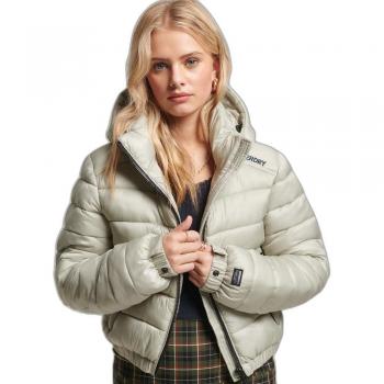 Superdry Women's Lightweight Short Padded Sport Jacket in Willow Grey