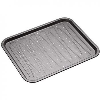 masterclass KitchenCraft Bandeja para Horno con Agujeros de Acero al Carbono Antiadherente Libre de BPA 39 x 31.5 cm