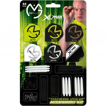 XQ MAX Unisex Dardos Michael Van GERWEN 84-Piece Dardos Juego de Accesorios, Multicolor
